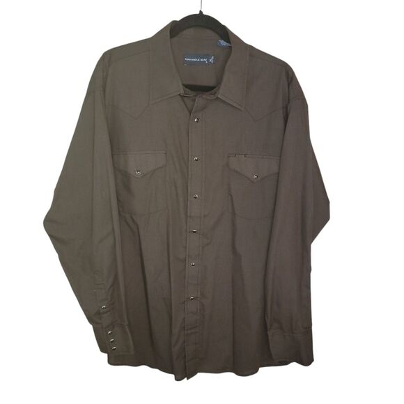 Panhandle Slim Men's Brown Pearl Snap Shirt Size Xl (17.5-36) - Picture 1 of 5